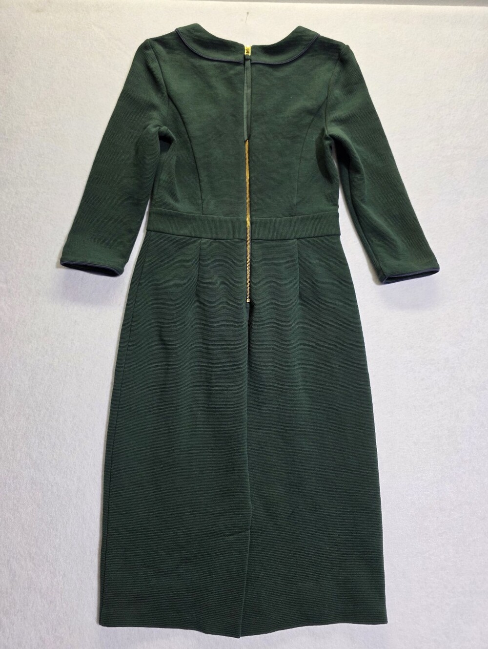 BODEN DARK GREEN TEXTURED PONTE MIDI SHEATH DRESS SZ US 4R - Picture 10 of 13